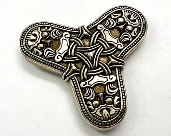 Viking trefoil brooch from Denmark in white bronze