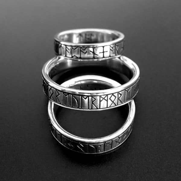 Custom hand carved Viking runic ring