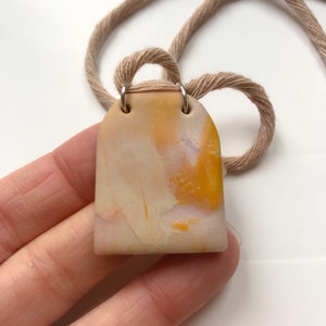 Clay necklace Jewellery Polymer clay Marbled clay Cotton jewellery Window pendant image 2