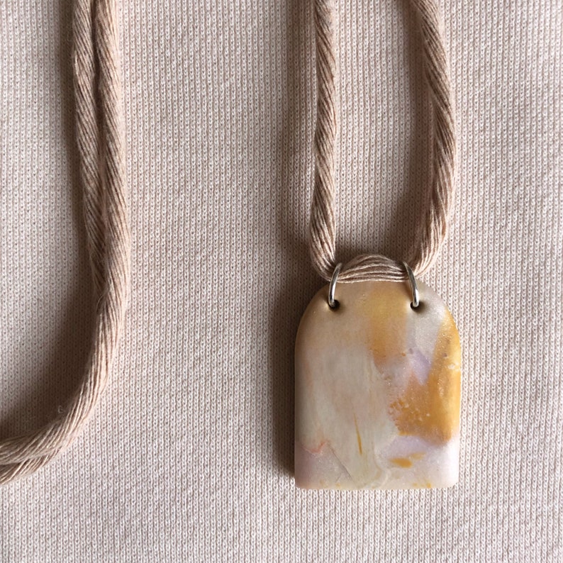 Clay necklace Jewellery Polymer clay Marbled clay Cotton jewellery Window pendant image 1