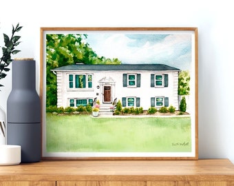 House Portrait Painting Custom House Painting from Photo Home Portrait Painting Realtor Closing Gift for Homeowner First Home Gift