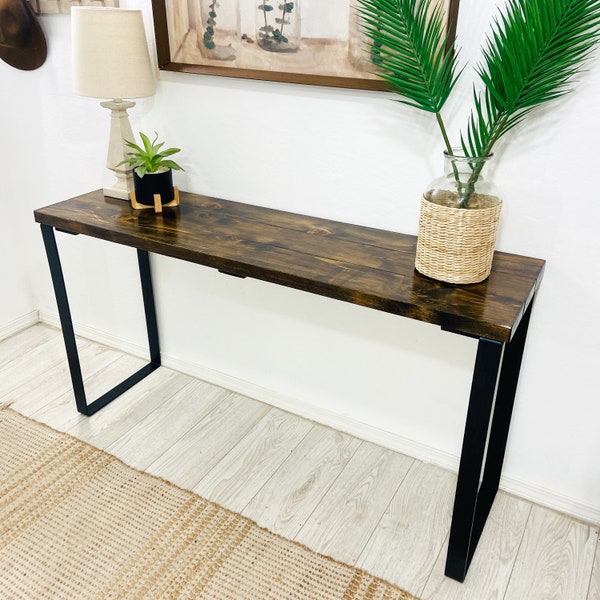 Dark Brown Console Table Etsy