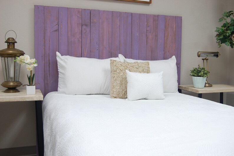 Handcrafted Twin Hanger Style Lavender Headboard Weathered King Queen California King Mounts on Wall Easy Installation Full