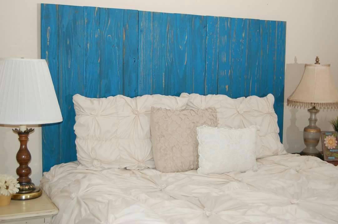 Teal Headboard Full Size Weathered Hanger Style ...