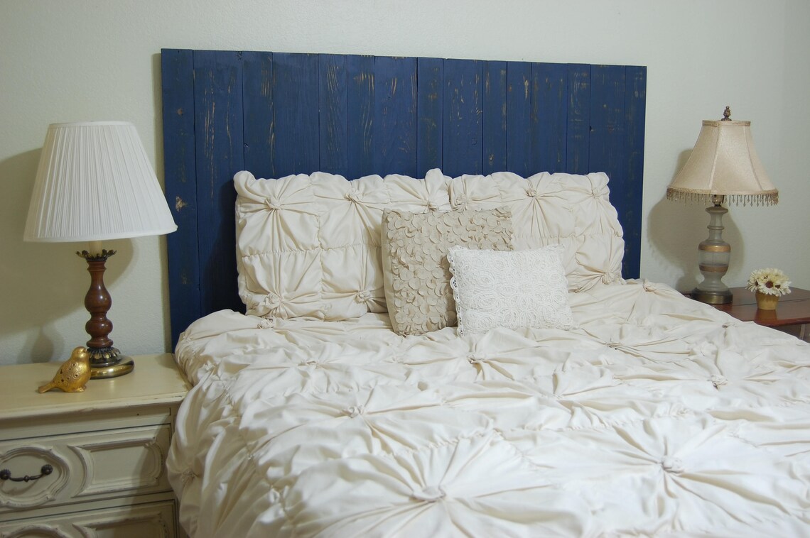 Navy Blue Headboard Twin Size Weathered Hanger Style Etsy