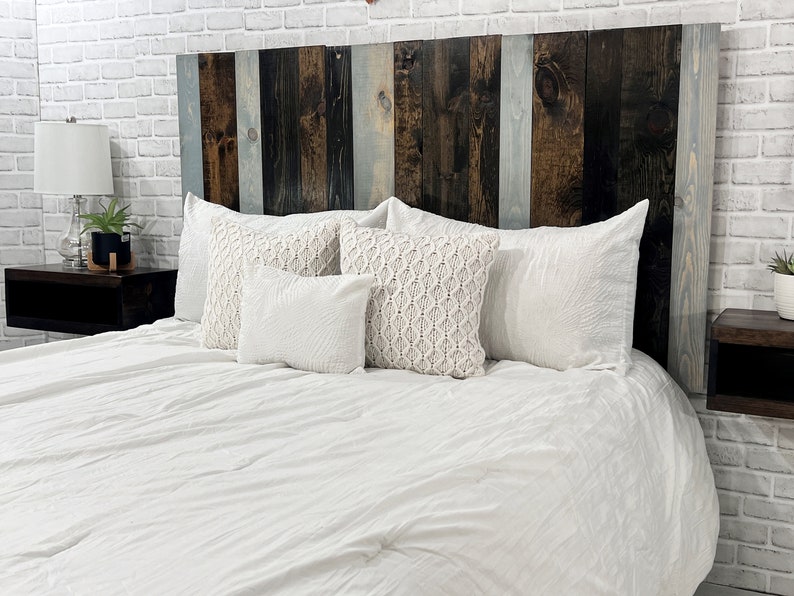Barn Walls Multicolored Collection Solid Wood Panel Headboard Etsy