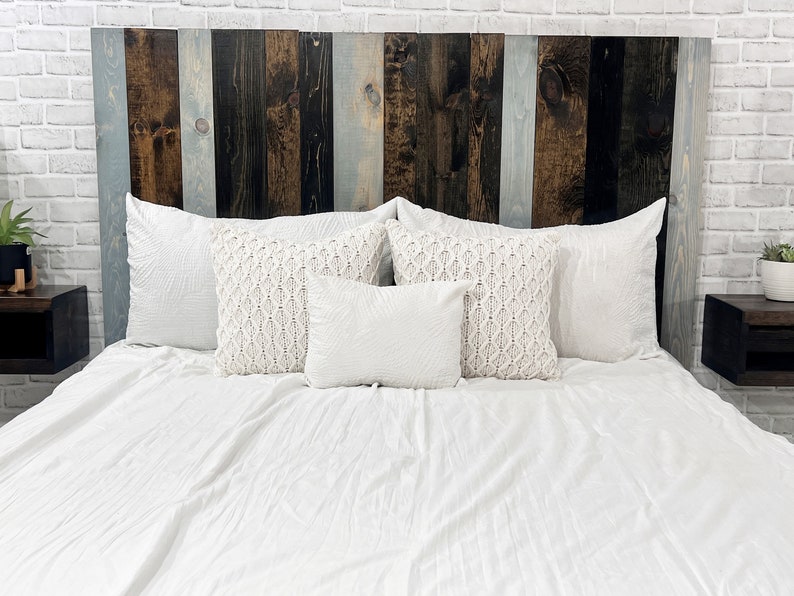 Barn Walls Multicolored Collection Solid Wood Panel Headboard Etsy