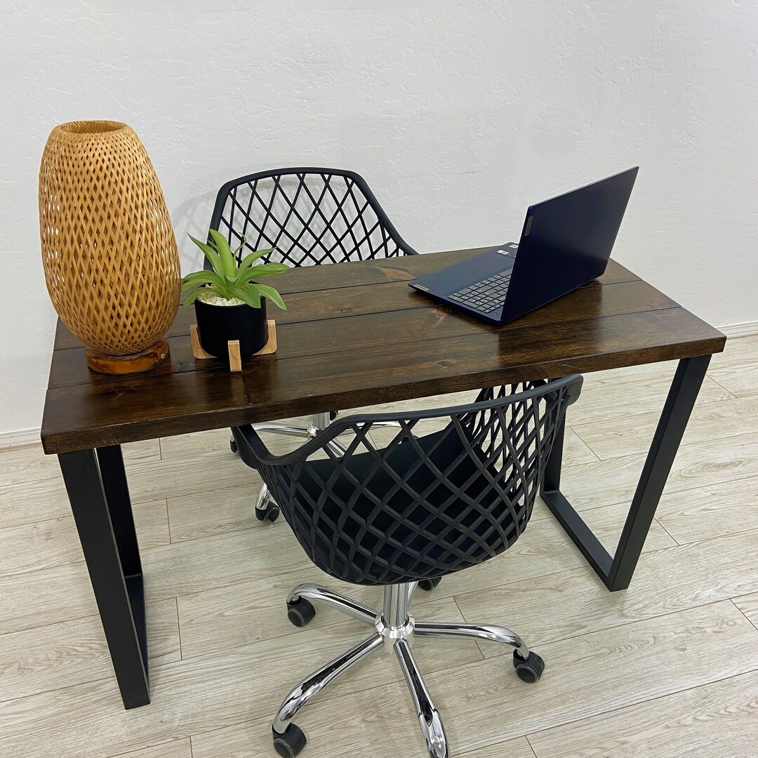 Bedroom Desk Office Desk Dark Brown Stain Heavy Duty - Etsy