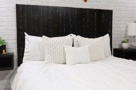 Black floating headboard deals