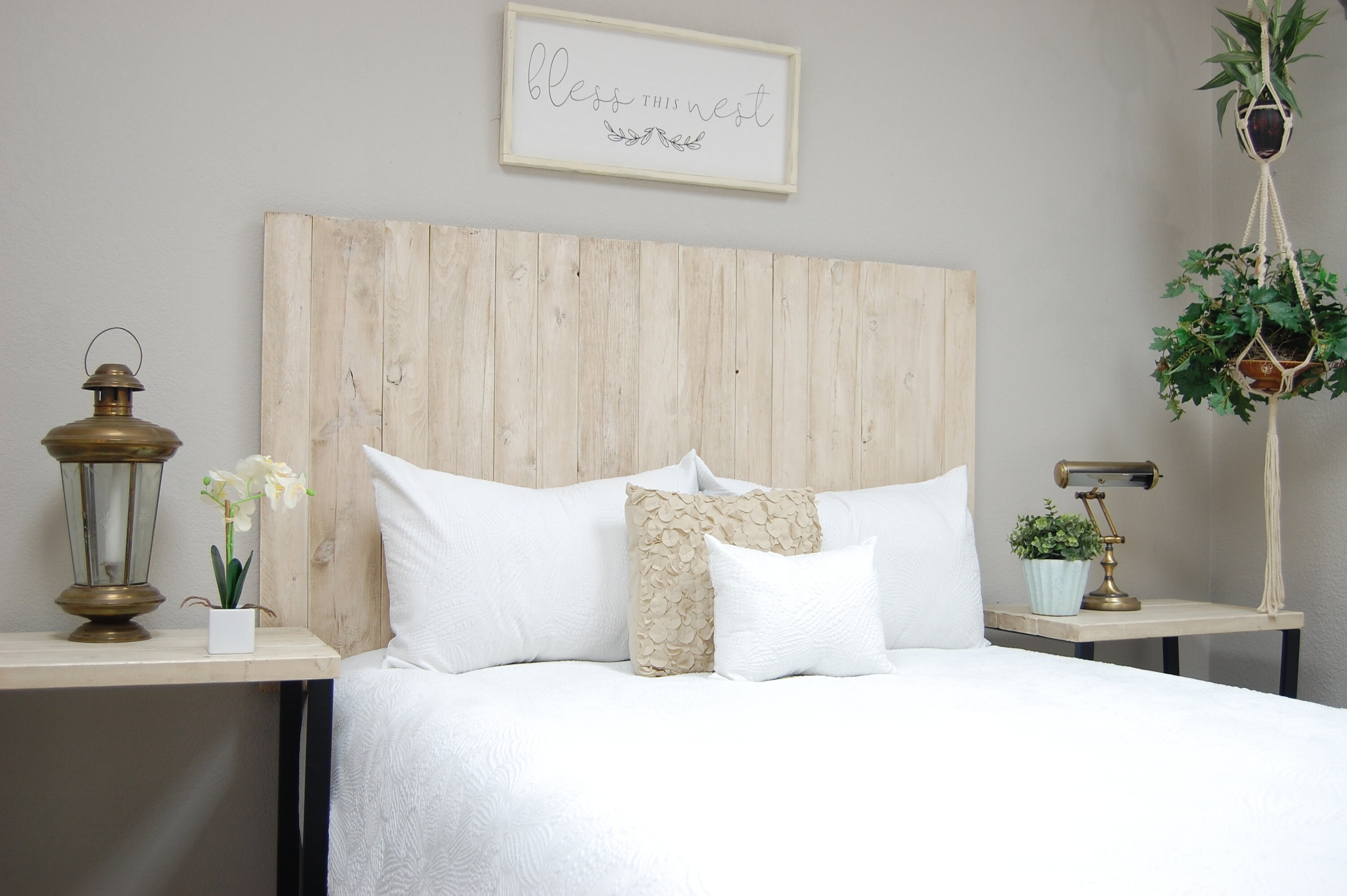 Antique White Headboard Weathered Leaner Style Handcrafted. Etsy