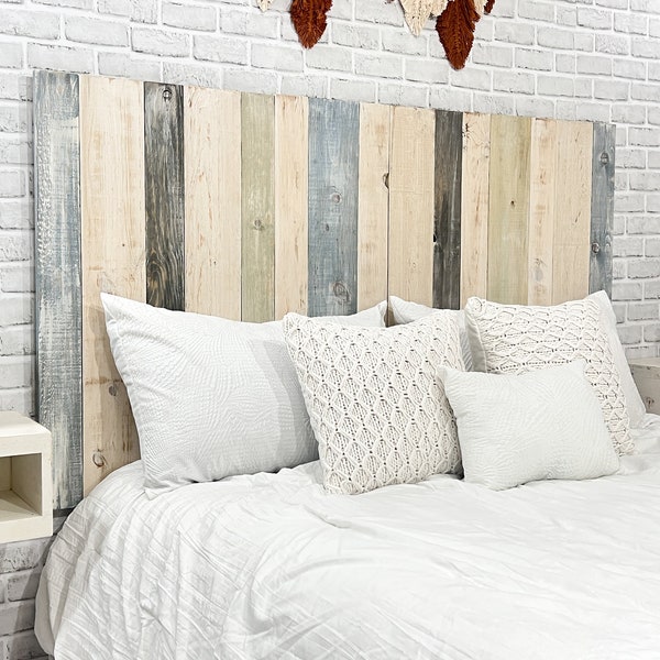 Farmhouse Headboard, Modern Farmhouse Bedroom Furniture Style, Cottage Home Decor Wall Panels for Bed, Real Wood Headboard, Coastal Cowgirl