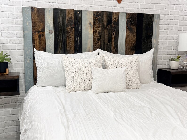 Barn Walls Multicolored Collection Solid Wood Panel Headboard Etsy