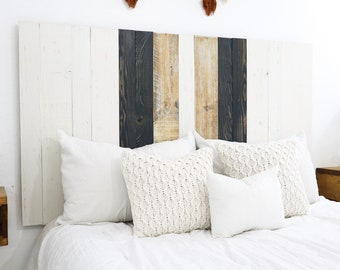 Gray Satin Sash Headboard Rustic Headboard Boho Scandinavian Headboard Contemporary Country Bedroom Furniture Wood Headboard Bohemian