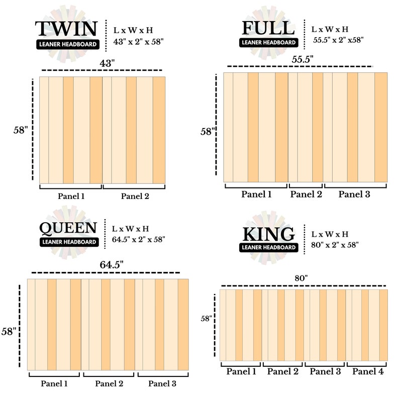 Barn Walls Multicolored Collection Solid Wood Panel Headboard Etsy