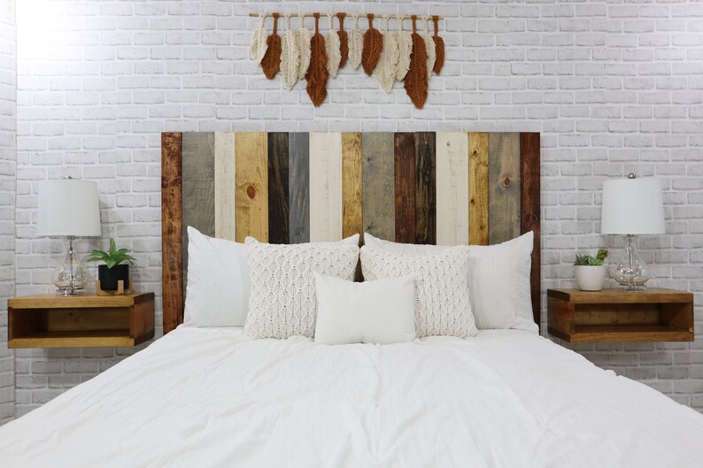 Rustic Mix Headboard Hanger Style Handcrafted. Mounts on Etsy