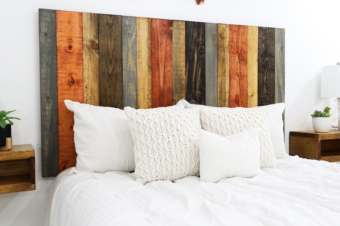 Harvest Mix Wooden Rustic Headboard, Wall Hanging Option, Compatible With Sleep Number Bed