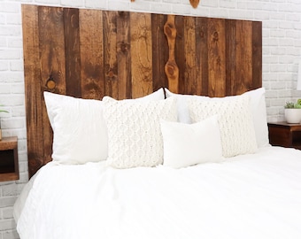 Foxy Brown Oil Stain Rustic Headboard, Real Wood Bedroom Furniture, Natural Wood Grain, Country Style Home Decor, Barn Reclaim Wood Style