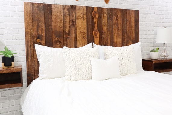 Foxy Brown Oil Stain Rustic Headboard Real Wood Bedroom Furniture