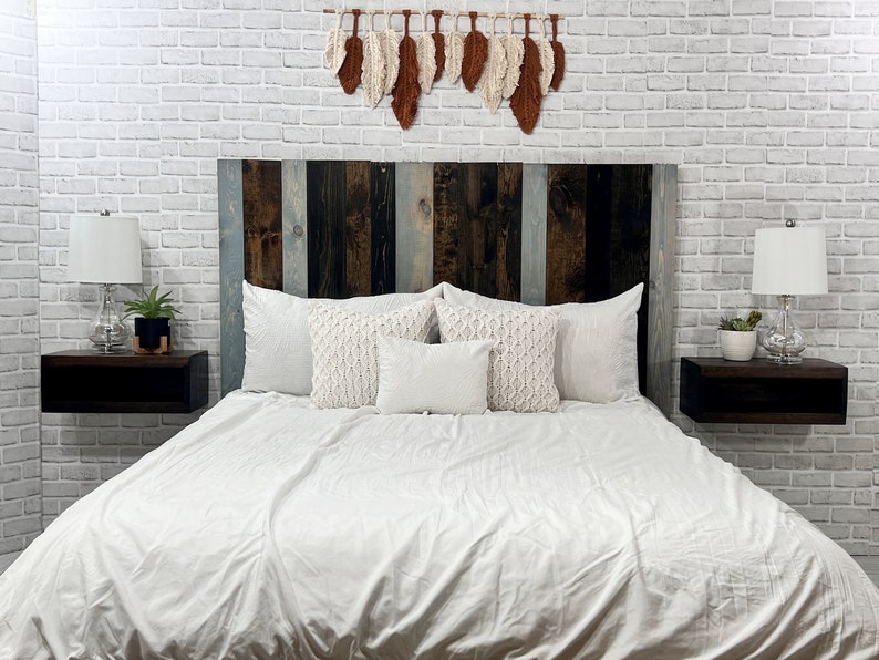 Barn Walls Multicolored Collection Solid Wood Panel Headboard Etsy