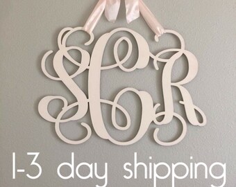 Wooden monogram wall hanging, Wooden Monogram, unpainted wooden monogram