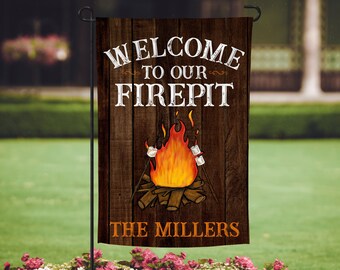 Fire Pit Garden Flag Etsy