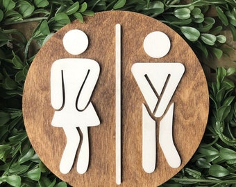 Funny Bathroom Signs Over 70 Customizable Or Handmade Options Etsy