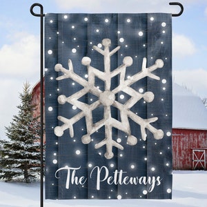 Christmas garden flag, garden flag, Personalized Christmas flag, Merry Christmas garden flag, yard flag, holiday Garden Flag, snowflake flag