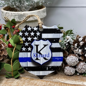 Personalized police ornament, custom ornament, police christmas ornament, personalized christmas ornament, police badge ornament