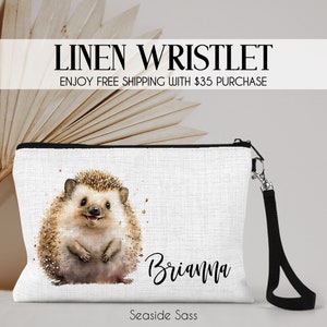 Personalized Hedgehog Pouch, Hedgehog Bag, Hedgehog Makeup Organizer, Toiletry Bag, Zipper Pouch, Hedgehog Lover Gift, Hedgehog Gifts