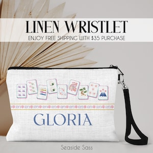 Personalized Mahjong Bag, Personalized Mahjong Zipper Pouch, Mahjong Tile Bag, Game Tile Bag, Mahjong Gift, Mahjong Lover, Mahjong