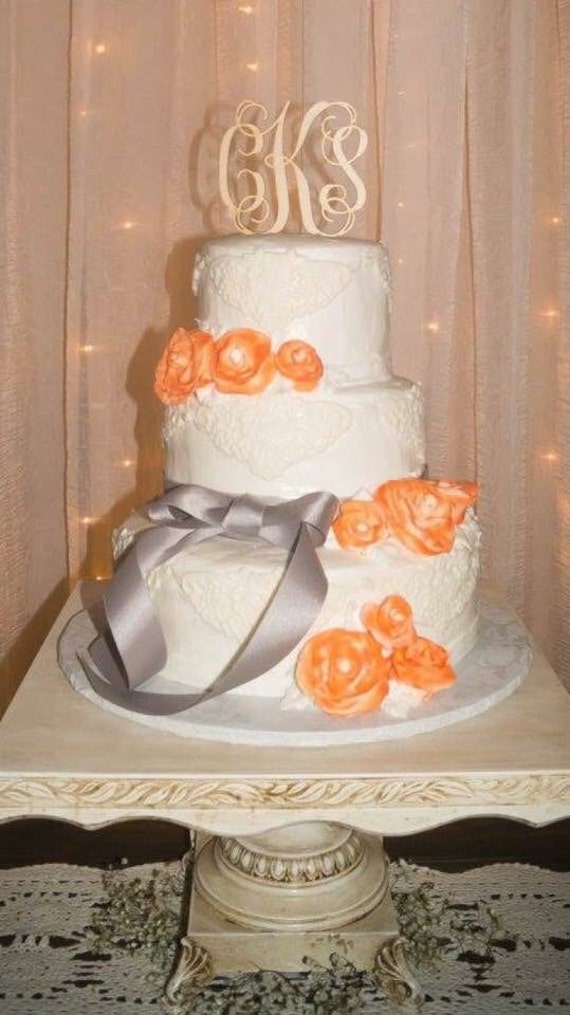 Monogram Wedding Cake Topper Cake Topper Wedding Cake Etsy