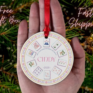 Personalized Mahjong Ornament - Mahjong Gift, Mahjong Group Gift, Mahjong Teacher Gift, Mahjong Christmas Gift, Mahjong Ornament