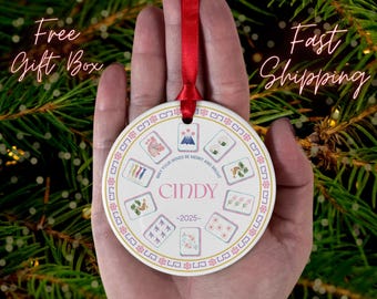 Personalized Mahjong Ornament - Mahjong Gift, Mahjong Group Gift, Mahjong Teacher Gift, Mahjong Christmas Gift, Mahjong Ornament