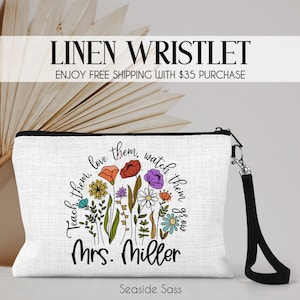 Personalized Teacher Bag, Teacher Gift Ideas, Teacher Appreciation Gift, Favorite Teacher Bag, Pencil Pouch, End Of School Gift, Teacher Bag