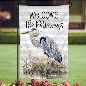 Blue Heron Gifts, Blue Heron Lover, Blue Heron Garden Flag, Beach Garden Flag, Blue Heron,