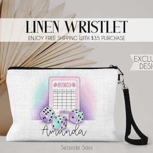 Personalized Bunco Bag, Bunco Babes, Bunco Wristlet, Personalized Gift for Bunco Lover, Gift for Bunco Player, Bunco Bag, Bunco Gifts
