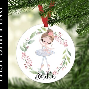 Personalized Ballet Ornament, Kids Christmas Ornament, Kids Ornament, Yearly Christmas Ornament, Ballet Lover, Ballerina Ornament