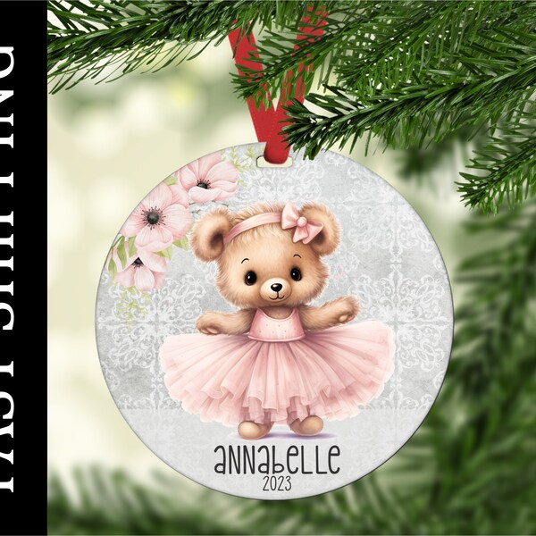 Personalized Ballet Ornament, Kids Christmas Ornament, Kids Ornament, Yearly Christmas Ornament, Ballet Lover, Ballerina Ornament
