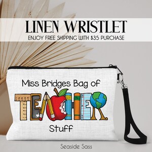 Teacher Gift Ideas, Personalized Teacher Survival Kit Bag, Teacher Appreciation Gift, Teacher Gift Bag, Pencil Pouch, End Of School Gift