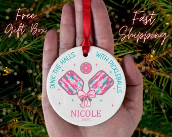 Personalized Pickleball Ornament, Pickleball Best Friend Gift, Personalized Christmas Ornament, Pickleball Gift, Pickleball Lover