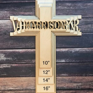 Baptism gift, first communion gift, Personalized Cross, Wooden Cross, Baptism Cross, Wooden Name Cross, Baptism Gift Boy, Baptism Gift Girl image 4