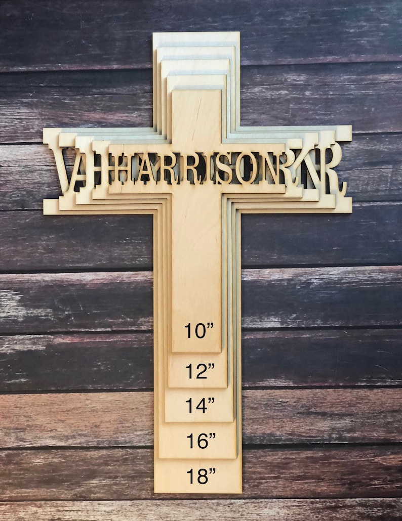 Baptism gift, first communion gift, Personalized Cross, Wooden Cross, Baptism Cross, Wooden Name Cross, Baptism Gift Boy, Baptism Gift Girl image 4