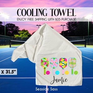 Pickleball Cooling Towel, Pickleball Towel, Pickleball Gift, Personalized Towel, Sports Cooling Towel, Sports Towel, Pickleball Sweat Towel