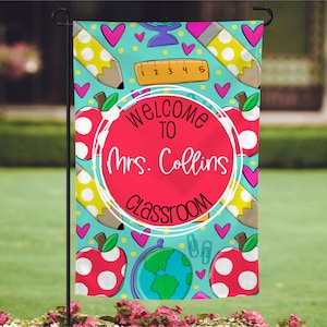 Personalized teacher garden flag, Classroom Garden Flag, teacher appreciation, teacher gift ideas, Classroom Banner, Classroom Sign