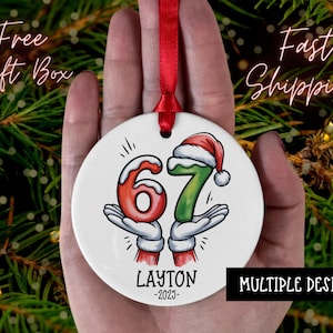 Personalized Six Seven Christmas Ornament, Custom 6 7 Funny Keepsake for kids, Family, Trending Six Seven, Six Seven Gift, 6 7 Ornament image 1