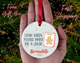 Personalized Mahjong Ornament, Mahjong Gift, Mahjong Group Gift, Mahjong Teacher Gift, Mahjong Christmas Gift, Mah jong Ornament