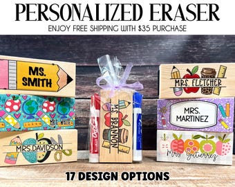 Personalized Teacher gift, Chalkboard eraser with marker, Teacher Gift, Teacher appreciation gift, Teacher Christmas Eraser, Teacher Gift