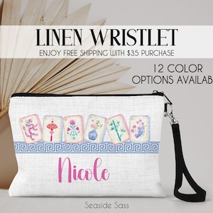 Personalized Mahjong Bag, Personalized Mahjong Zipper Pouch, Mahjong Tile Bag, Game Tile Bag, Mahjong Gift, Mahjong Lover, Mahjong