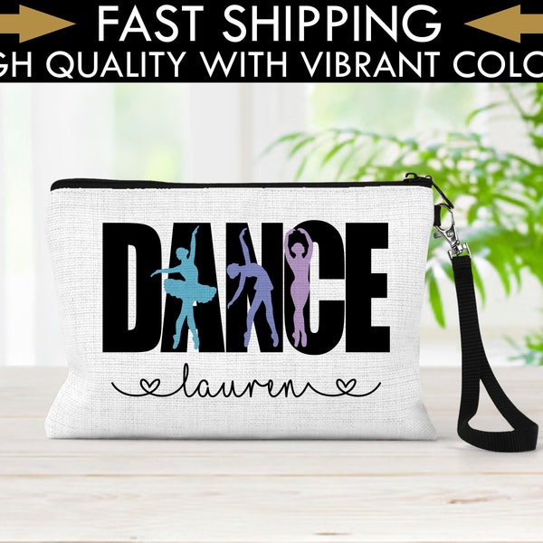 Personalized Recital Gift, Gift for Dancer, Personalized Dance Cosmetic Bag, Dance Recital Gift, Dance Make-up Bag, Dance Competition Gift