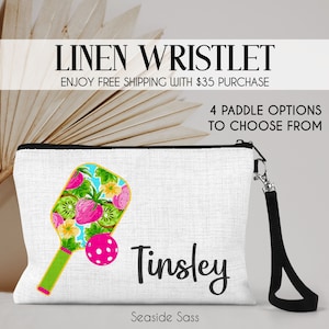 Pickleball Bag, Personalized Pickleball Make Up Bag, Custom Pickleball Toiletry Bag, Pickleball Gift Ideas, Pickleball Wristlet, Pickleball